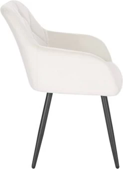 6er Set Esszimmerstühle Mit Armlehne Rückenlehne, Stuhl Mit Samtbezug Metallbeinen -Möbel Store 4er Set Esszimmerst hle mit Armlehne R ckenlehne Stuhl mit Samtbezug Metallbeinen BH352cm 4 creamweiss7 1280x1280