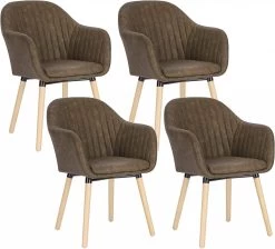 4er Set Esszimmerstühle Küchenstuhl Polsterstuhl Wohnzimmerstuhl Kunstleder Massivholz