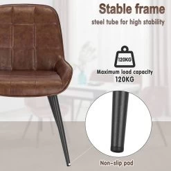 4er-Set Esszimmerstühle Polsterstuhl Kunstleder Akzentstuhl Mit Rückenlehne -Möbel Store 4er Set Esszimmerstuehle Polsterstuhl Kunstleder Akzentstuhl mit Rueckenlehne BH332br 4 braun7 1280x1280