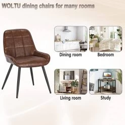 4er-Set Esszimmerstühle Polsterstuhl Kunstleder Akzentstuhl Mit Rückenlehne -Möbel Store 4er Set Esszimmerstuehle Polsterstuhl Kunstleder Akzentstuhl mit Rueckenlehne BH332br 4 braun8 1280x1280