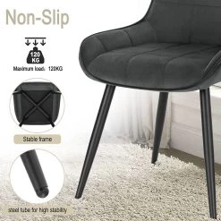 4er-Set Esszimmerstühle Polsterstuhl Samt Akzentstuhl Mit Rückenlehne -Möbel Store 4er Set Esszimmerstuehle Polsterstuhl Samt Akzentstuhl mit Rueckenlehne BH331dgr 4 dunkelgrau5 1280x1280