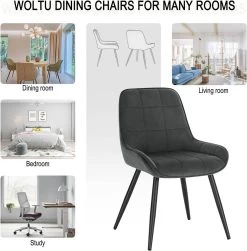 4er-Set Esszimmerstühle Polsterstuhl Samt Akzentstuhl Mit Rückenlehne -Möbel Store 4er Set Esszimmerstuehle Polsterstuhl Samt Akzentstuhl mit Rueckenlehne BH331dgr 4 dunkelgrau6 1280x1280