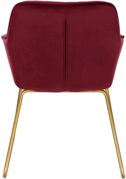 4er-Set Esszimmerstuhl, Mit Armlehne, Sitzfläche Aus Samt, Gold Kufen-Gestell Aus Metall -Möbel Store 4er Set Esszimmerstuehle aus Samt Modell Stella BH246bd 4 MA bordeaux5 1280x1280