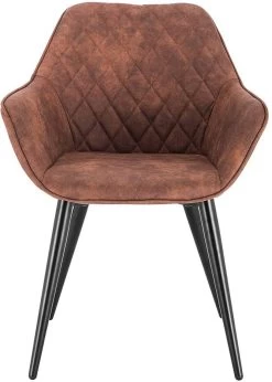 4er-Set Wohnzimmerstuhl Esszimmerstuhl Polsterstuhl Mit Armlehen Stoffbezug Metall -Möbel Store 4er Set Esszimmerstuehle mit Armlehen Stoffbezug Modell Kevin BH231br 4 MA braun3 1280x1280