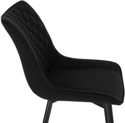 4er-Set Esszimmerstühle Küchenstühle Sitzfläche Aus Leinen Gestell Aus Metall -Möbel Store 4er Set Esszimmerstuhl Kuechenstuhl Polsterstuhl BH208sz MA schwarz6 1280x1280