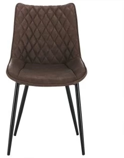 4er-Set Esszimmerstühle Küchenstühle Sitzfläche Aus Kunstleder Gestell Aus Metall -Möbel Store 4er Set Esszimmerstuhl Kuechenstuhl Polsterstuhl aus Kunstleder BH210br 4 MA braun3 1280x1280