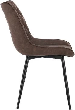 4er-Set Esszimmerstühle Küchenstühle Sitzfläche Aus Kunstleder Gestell Aus Metall -Möbel Store 4er Set Esszimmerstuhl Kuechenstuhl Polsterstuhl aus Kunstleder BH210br 4 MA braun4 1280x1280