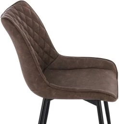 4er-Set Esszimmerstühle Küchenstühle Sitzfläche Aus Kunstleder Gestell Aus Metall -Möbel Store 4er Set Esszimmerstuhl Kuechenstuhl Polsterstuhl aus Kunstleder BH210br 4 MA braun6 1280x1280