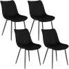 4er-Set Esszimmerstühle Küchenstühle Sitzfläche Aus Samt Gestell Aus Metall