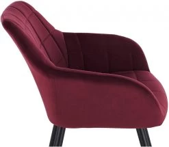 4er-Set Esszimmerstuhl Mit Armlehne Sitzfläche Aus Samt, Metallbeine -Möbel Store 4er Set Esszimmerstuhl aus Samt Metallbeine kariert Modell Rita BH232bd 4 bordeaux6 1280x1280
