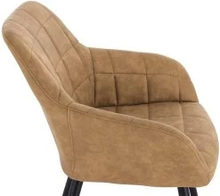 4er-Set Esszimmerstuhl Mit Armlehne Sitzfläche Aus Stoffbezug, Metallbeine -Möbel Store 4er Set Esszimmerstuhl aus Stoffbezug Modell Rita BH224br 4 braun6 1280x1280