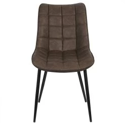 4er-Set Esszimmerstühle Mit Rückenlehne, Sitzfläche Aus Kunstleder, Metallbeine -Möbel Store 4er Set Kuechenstuehle aus Kunstleder Metall Elif BH207br 4 MA braun3 1280x1280