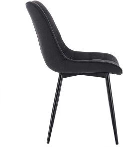 4er-Set Esszimmerstühle Mit Rückenlehne, Sitzfläche Aus Leinen, Metallbeine -Möbel Store 4er Set Kuechenstuehle aus Leinen Elif BH206dgr 4 MA dunkelgrau4LupAu20hfr6in 1280x1280