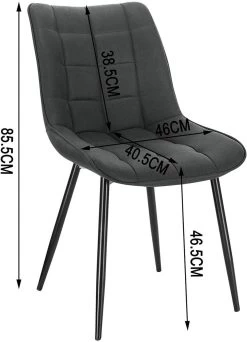 4er-Set Esszimmerstühle Mit Rückenlehne, Sitzfläche Aus Stoffbezug, Metallbeine -Möbel Store 4er Set Kuechenstuehle aus Stoffbezug Metallbeine Elif BH247an 4 MA anthrazit3 1280x1280