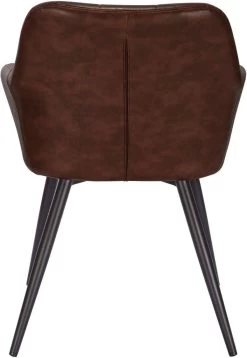 4er-Set Esszimmerstuhl Mit Armlehne Sitzfläche Aus Kunstleder, Metallbeine -Möbel Store 4er Set Kuechenstuhl aus Kunstleder mit Metallbeinen Viktoria BH245dbr 4 dunkelbraun4 1280x1280