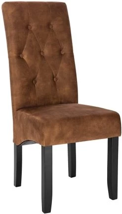 4er-Set Esszimmerstühle Lehnstuhl Mit Hoher Rückenlehne, Beine Aus Massivholz, Sitzfläche Aus Samt -Möbel Store 4er Set Kuechenstuhl aus Samt Holzbeine Karina BH294br 4 MA braun5 1280x1280