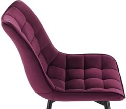 4er-Set Esszimmerstühle Mit Rückenlehne, Sitzfläche Aus Samt, Metallbeine -Möbel Store 4er Set Kuechenstuhl mit Rueckenlehne aus Samt Metallbeine Elif BH142bd 4 MA bordeaux6 1280x1280