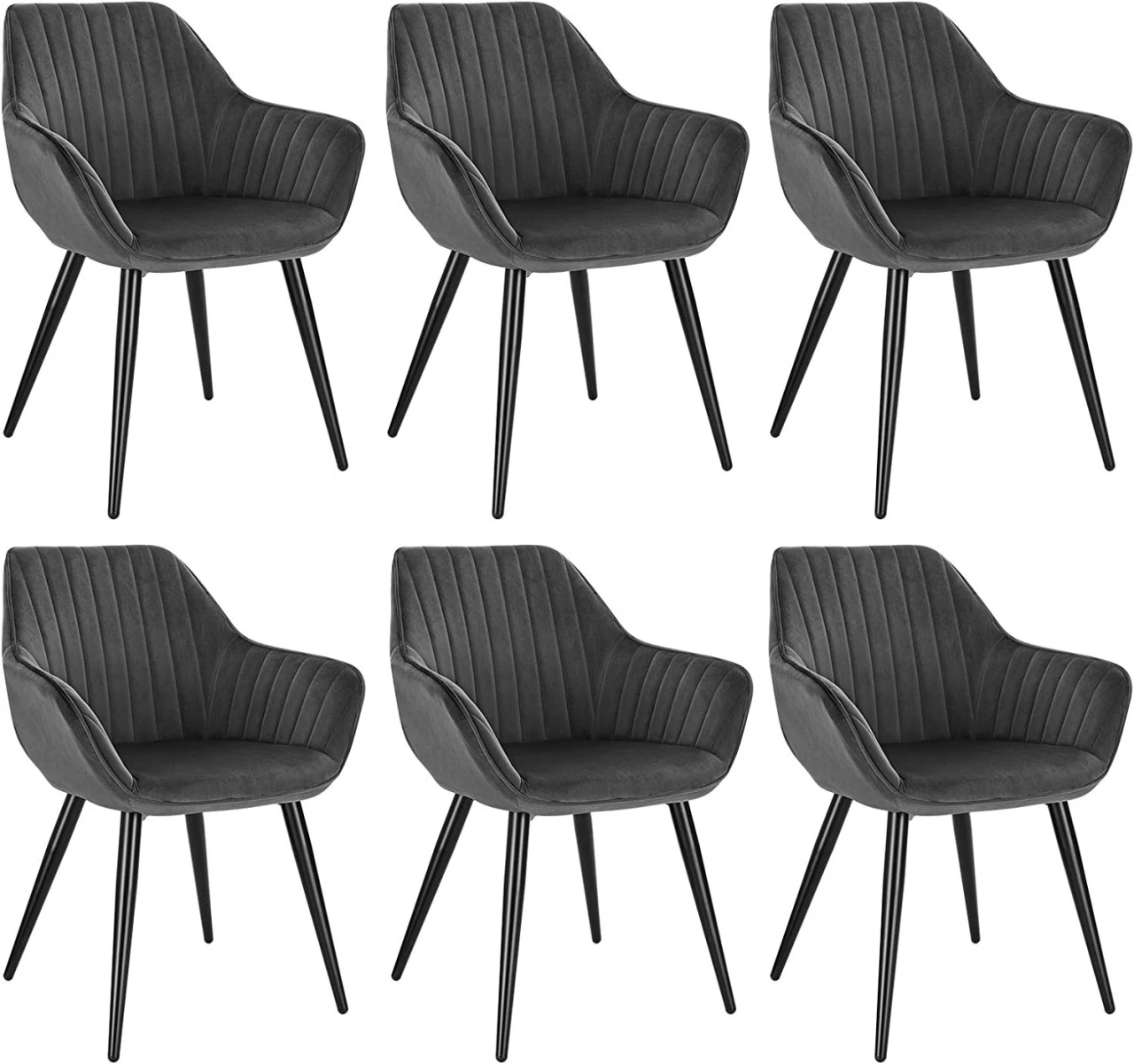 6X Esszimmerstühle Mit Armlehnen Und Rückenlehne Metallbeine 40x45x84cm 1 6X Esszimmerstühle Mit Armlehnen Und Rückenlehne Metallbeine 40x45x84cm