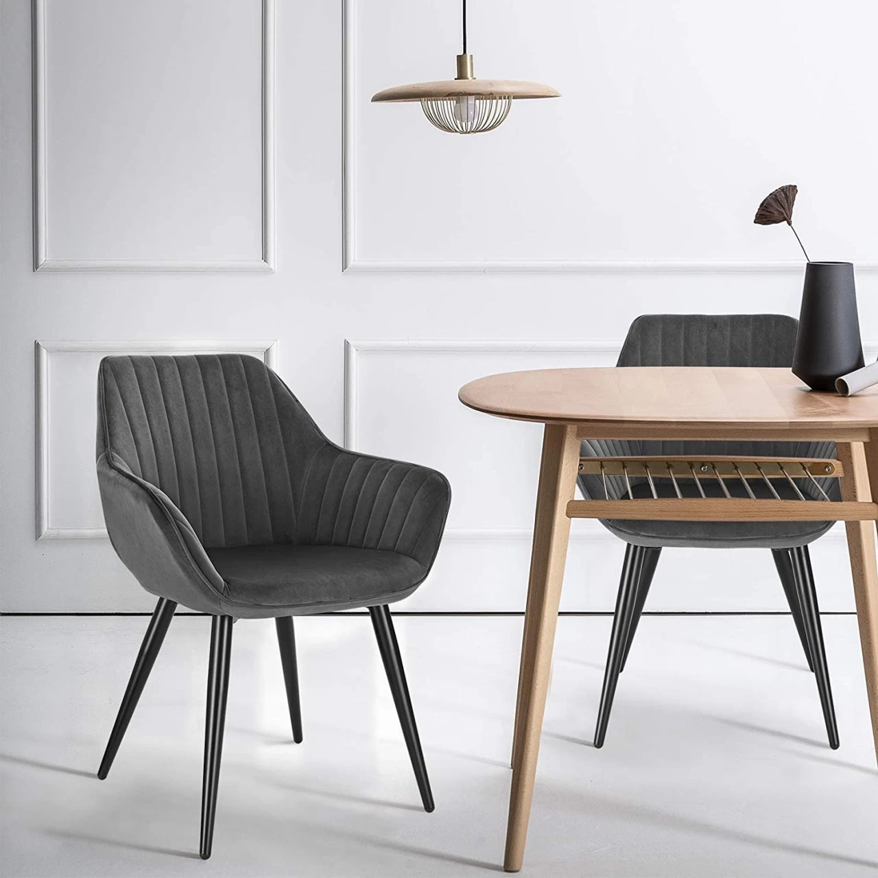 6X Esszimmerstühle Mit Armlehnen Und Rückenlehne Metallbeine 40x45x84cm 2 6X Esszimmerstühle Mit Armlehnen Und Rückenlehne Metallbeine 40x45x84cm – Bild 2