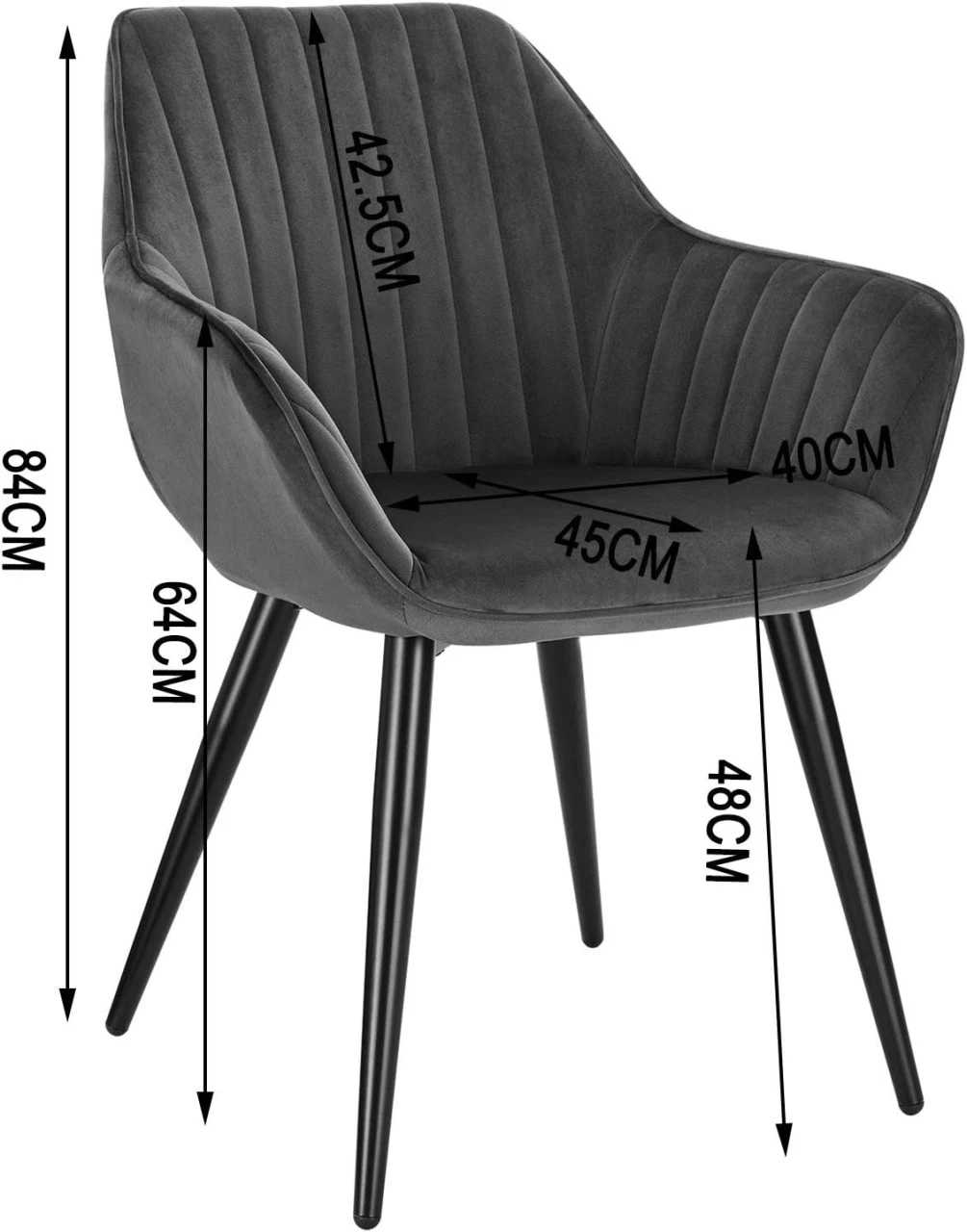 6X Esszimmerstühle Mit Armlehnen Und Rückenlehne Metallbeine 40x45x84cm 3 6X Esszimmerstühle Mit Armlehnen Und Rückenlehne Metallbeine 40x45x84cm – Bild 3