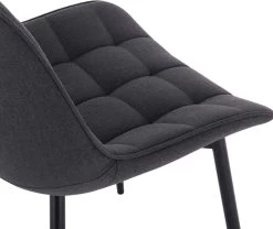 6er-Set Esszimmerstühle Mit Rückenlehne, Sitzfläche Aus Leinen, Metallbeine -Möbel Store 6er Set Esszimmerst hle mit R ckenlehne Sitzfl che aus Leinen Metallbeine W0ATT0095 6 dunkelgrau6 1280x1280