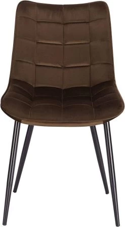 6er-Set Esszimmerstühle Mit Rückenlehne, Sitzfläche Aus Samt, Gestell Aus Metallbeine -Möbel Store 6er Set Esszimmerst hle mit R ckenlehne Sitzfl che aus Samt Gestell aus Metallbeine BH142br 6 Braun3 1280x1280