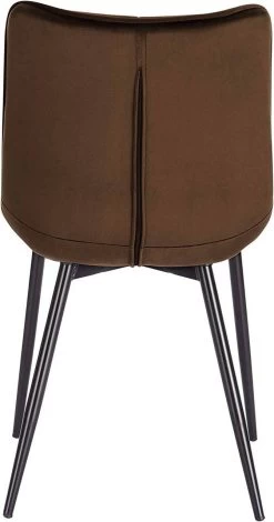 6er-Set Esszimmerstühle Mit Rückenlehne, Sitzfläche Aus Samt, Gestell Aus Metallbeine -Möbel Store 6er Set Esszimmerst hle mit R ckenlehne Sitzfl che aus Samt Gestell aus Metallbeine BH142br 6 Braun5 1280x1280