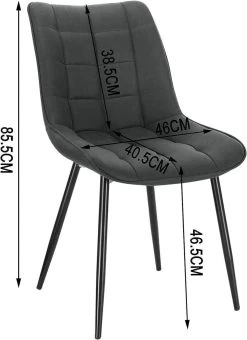 6er-Set Esszimmerstühle Mit Rückenlehne, Sitzfläche Aus Stoffbezug, Metallbeine -Möbel Store 6er Set Esszimmerst hle mit R ckenlehne Sitzfl che aus Stoffbezug Metallbeine W0ATT0103 6 anthrazit3 1280x1280