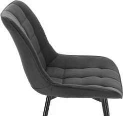 6er-Set Esszimmerstühle Mit Rückenlehne, Sitzfläche Aus Stoffbezug, Metallbeine -Möbel Store 6er Set Esszimmerst hle mit R ckenlehne Sitzfl che aus Stoffbezug Metallbeine W0ATT0103 6 anthrazit8 1280x1280