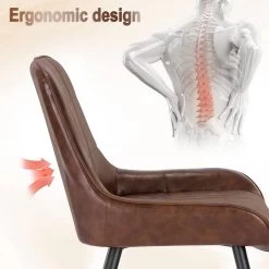 6er-Set Esszimmerstühle Polsterstuhl Kunstleder Akzentstuhl Mit Rückenlehne -Möbel Store 6er Set Esszimmerstuehle Polsterstuhl Kunstleder Akzentstuhl mit Rueckenlehne BH332br 6 braun6 1280x1280