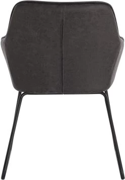 6er Set Esszimmerstuhl Mit Armlehne, Sitzfläche Aus Kunstleder, Metallbeine Grau -Möbel Store 6er Set Esszimmerstuhl mit Armlehne Sitzfl che aus Kunstleder Metallbeine BH140gr 6 Grau2 1280x1280