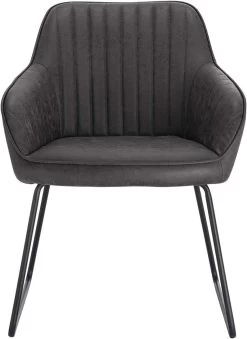 6er Set Esszimmerstuhl Mit Armlehne, Sitzfläche Aus Kunstleder, Metallbeine Grau -Möbel Store 6er Set Esszimmerstuhl mit Armlehne Sitzfl che aus Kunstleder Metallbeine BH140gr 6 Grau4 1280x1280