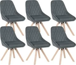 Möbel Store -Möbel Store 6er set Esszimmerstuhl K chenstuhl drehbar mit Samtbezug Beine aus Buchenholz BH359dgr 6 dunkelgrau1 1280x1280