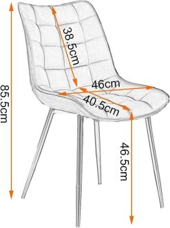 8er-Set Esszimmerstühle Mit Rückenlehne, Sitzfläche Aus Samt, Metallbeine -Möbel Store 8er Set Esszimmerst hle mit R ckenlehne Sitzfl che aus Samt Metallbeine W0ATT0088 8 braun3 1280x1280