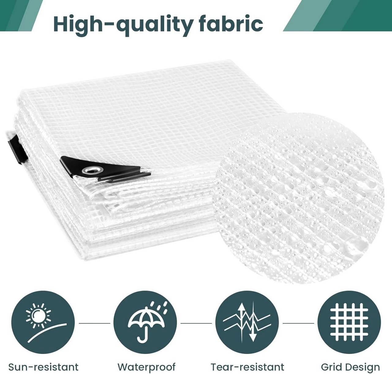 WOLTU Abdeckplane Wasserdicht Gewebeplane Mit Ösen, 140g/m² Reißfest UV-beständig 5 WOLTU Abdeckplane Wasserdicht Gewebeplane Mit Ösen, 140g/m² Reißfest UV-beständig – Bild 5