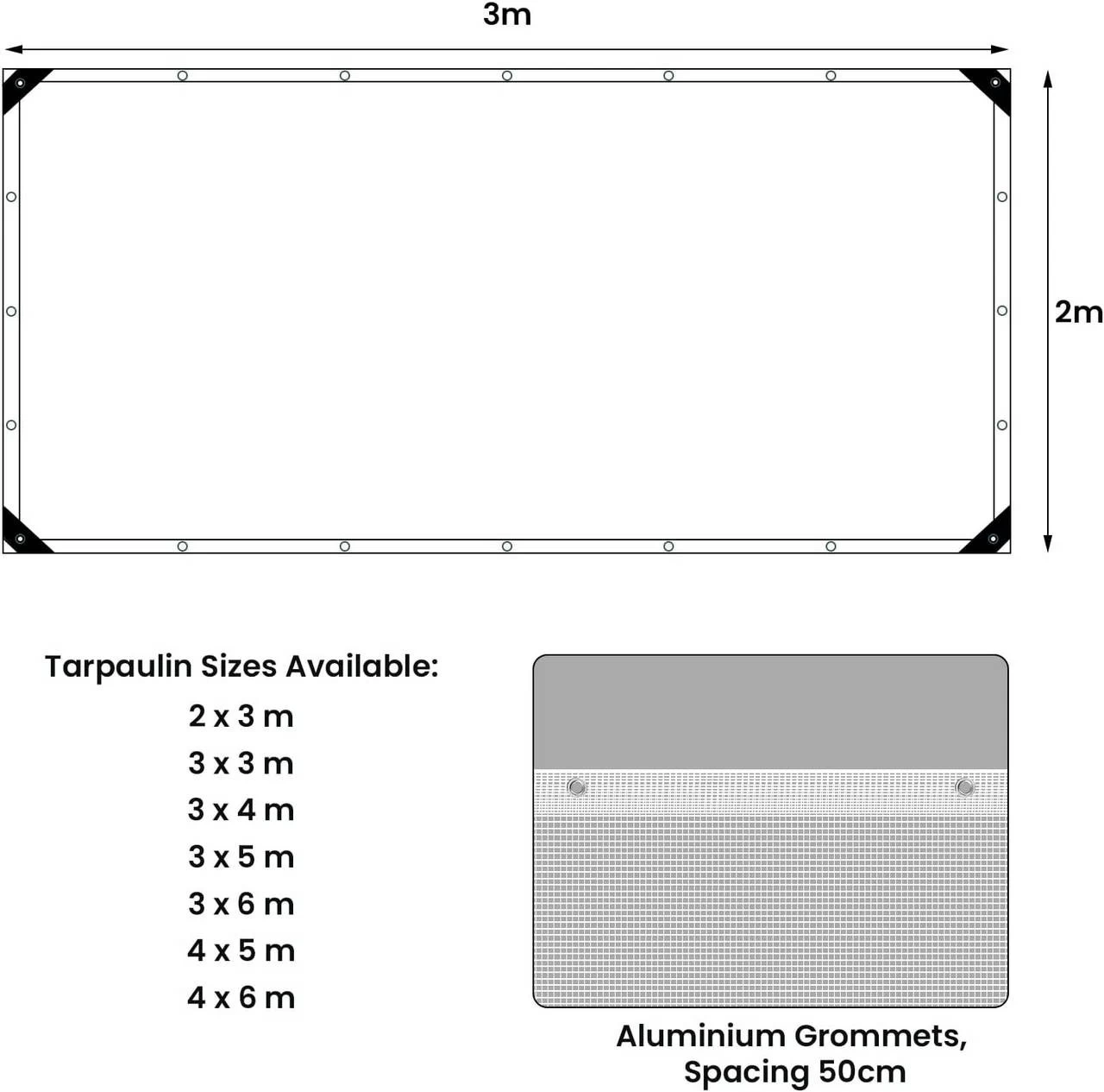 WOLTU Abdeckplane Wasserdicht Gewebeplane Mit Ösen, 140g/m² Reißfest UV-beständig 4 WOLTU Abdeckplane Wasserdicht Gewebeplane Mit Ösen, 140g/m² Reißfest UV-beständig – Bild 4