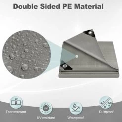 WOLTU Abdeckplane Wasserdicht, 280 G/m² PE Schutzplane Mit Ösen, UV Stabil -Möbel Store Abdeckplane wasserdicht280 g m PE Schutzplane mit Oesen UV stabil GZ1179m Grau3 1280x1280