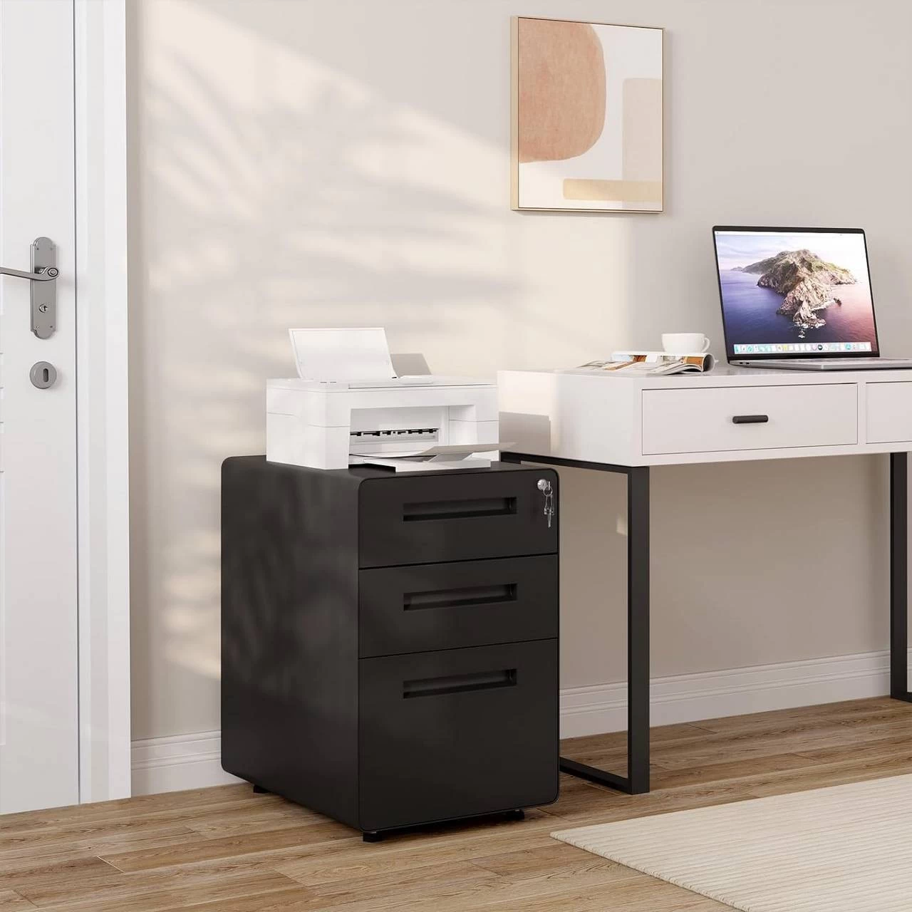 Aktenschrank, Rollcontainer Mit 3 Schubladen, Mit Hängeregistratur 2 Aktenschrank, Rollcontainer Mit 3 Schubladen, Mit Hängeregistratur – Bild 2