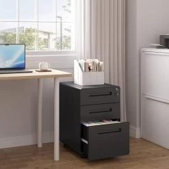 Aktenschrank, Rollcontainer Mit 3 Schubladen, Mit Hängeregistratur 14 Aktenschrank, Rollcontainer Mit 3 Schubladen, Mit Hängeregistratur -Möbel Store Aktenschrank Rollcontainer mit 3 Schubladen mit H ngeregistratur W0ATT0121 schwarz6 1280x1280