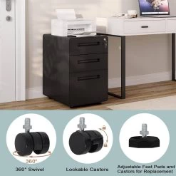 Aktenschrank, Rollcontainer Mit 3 Schubladen, Mit Hängeregistratur 17 Aktenschrank, Rollcontainer Mit 3 Schubladen, Mit Hängeregistratur -Möbel Store Aktenschrank Rollcontainer mit 3 Schubladen mit H ngeregistratur W0ATT0121 schwarz9 1280x1280