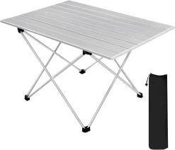 WOLTU Alu Campingtisch Falttisch Tragbar Mit Tragetasche, Klapptisch Kleiner, Silber