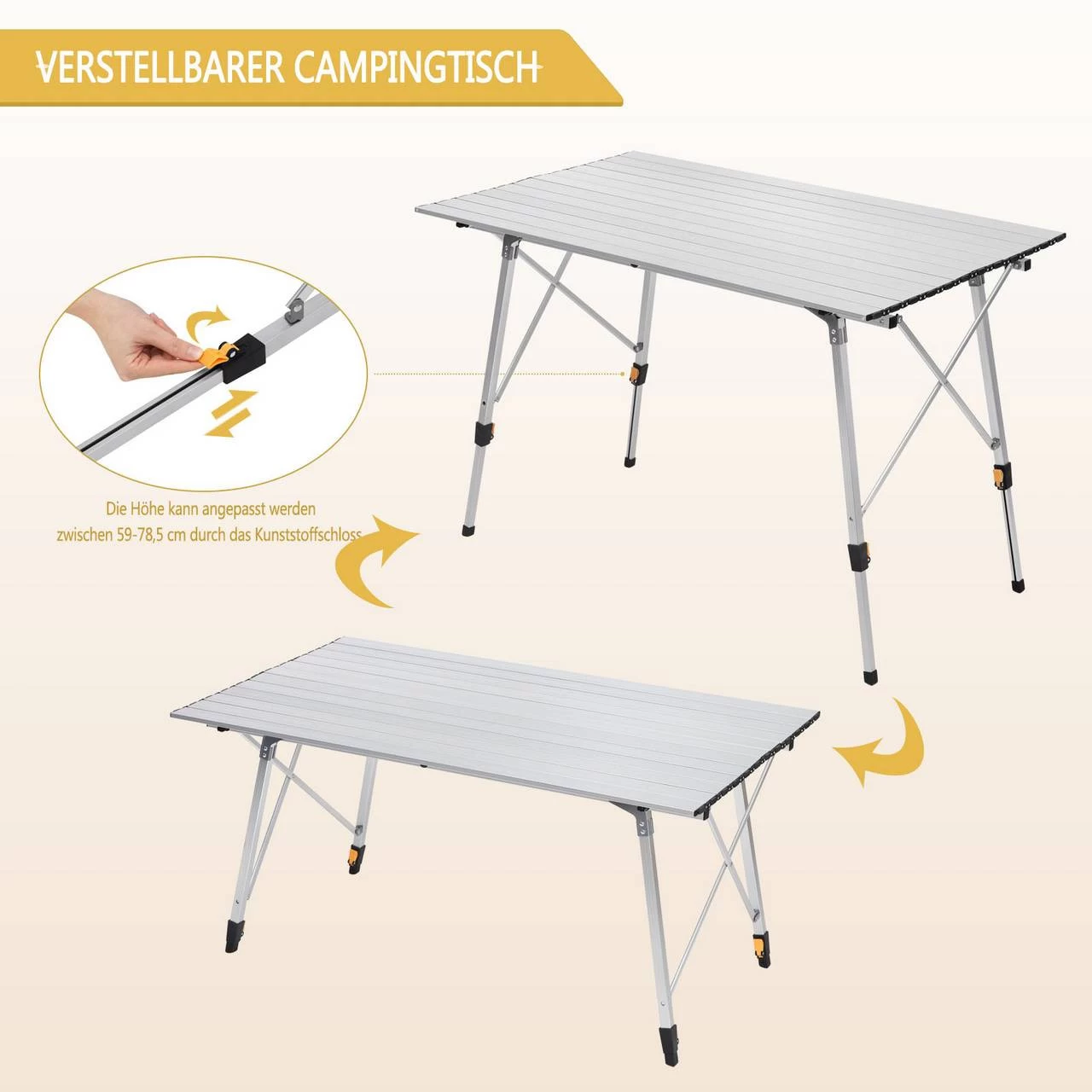 Alu Campingtisch Mit Tragetasche 120 × 68.5 Cm Für 4-6 Personen 5 Alu Campingtisch Mit Tragetasche 120 × 68.5 Cm Für 4-6 Personen – Bild 5