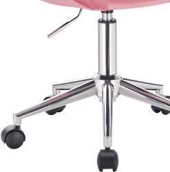 Arbeitshocker Rollhocker Aus Samt Mit Rollen Höhenverstellbar -Möbel Store Arbeitshocker Buerohocker Rollhocker mit Rollen Samt rosa8 1280x1280