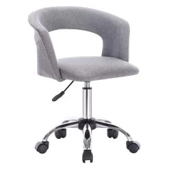 1x Arbeitshocker Drehhocker Mit Armlehne, Stufenlos Höhenverstellbar, Leinen