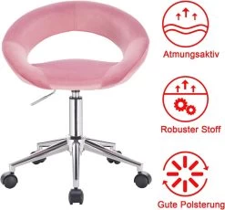 Arbeitshocker Rollhocker Aus Samt Mit Rollen Höhenverstellbar -Möbel Store Arbeitshocker Rollhocker aus Samt mit Rollen h henverstellbar BS100 bunt3 1280x1280