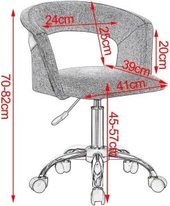 Arbeitshocker, Bürohocker Drehhocker Mit Armlehne, Stufenlos Höhenverstellbar, Samt Rosa -Möbel Store Arbeitshocker Schreibtischstuhl Rollhocker Armlehne Samt Modell Yumy rosa3 1280x1280