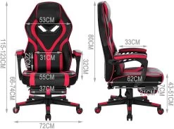 Gaming Stuhl Mit Lendenstützte Fußstützte Aus Kunstleder -Möbel Store Arbeitsstuhl Schreibtischstuhl Computerstuhl Kunstleder BS95rt rot3 1280x1280