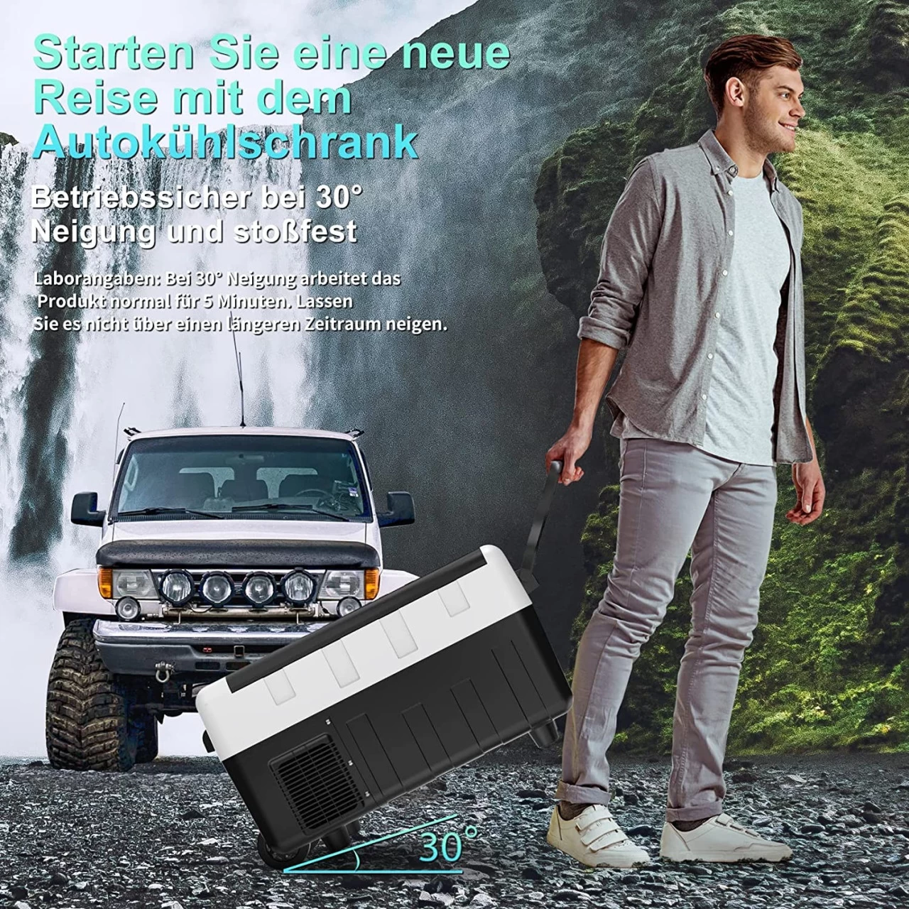 Auto Kühlbox, Tragbare Gefrierbox, Mit Rollen, 30 L, Mit USB-Schnittstell 8 Auto Kühlbox, Tragbare Gefrierbox, Mit Rollen, 30 L, Mit USB-Schnittstell – Bild 8