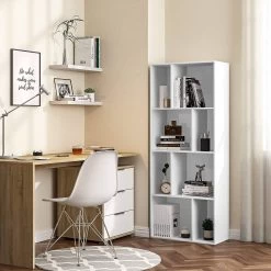 Bücherregal, Regal Mit 8 Offenen Fächern, Standregal Weiß, 60 X 143,5 X 29 Cm -Möbel Store B cherregal Regal mit 8 offenen F chern Standregal 60 x 143 5 x 29 cm SK032ws Weiss4 1280x1280