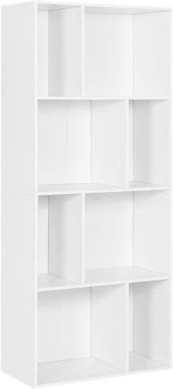 Bücherregal, Regal Mit 8 Offenen Fächern, Standregal Weiß, 60 X 143,5 X 29 Cm -Möbel Store B cherregal Regal mit 8 offenen F chern Standregal 60 x 143 5 x 29 cm SK032ws Weiss8 1280x1280